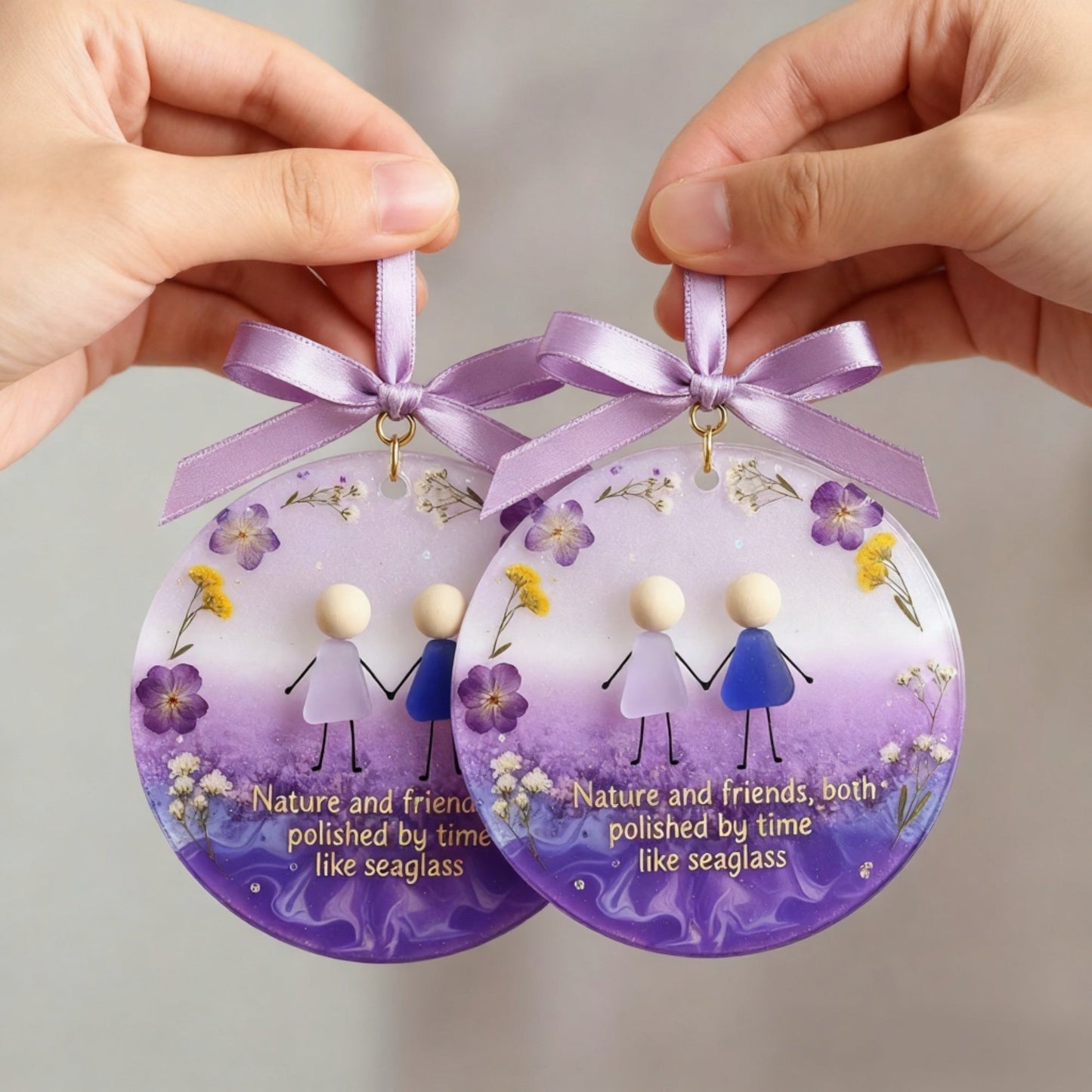 💜Timeless Bonds Sea Glass Christmas Ornament🌊✨Shaped by Nature & Crafted by Hand💝