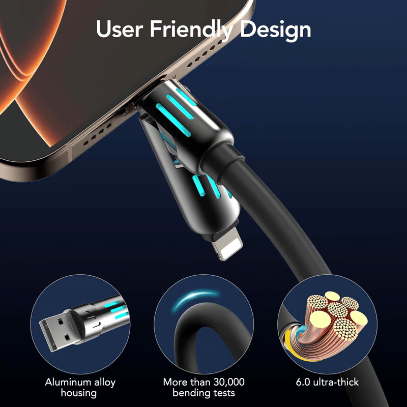 ⚡4-in-1 USB Charging Cable fast charging MAX 240W (With Box)⚡