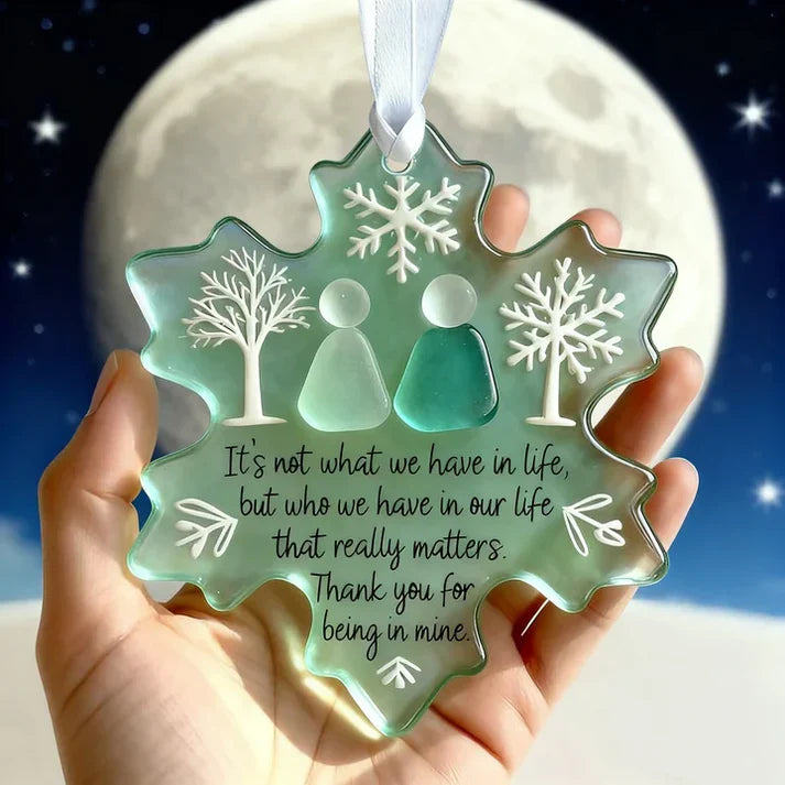 🌊Snowflake-Shaped Sea Glass Friendship Decor❄✨ Shaped by Nature & Crafted by Hand!