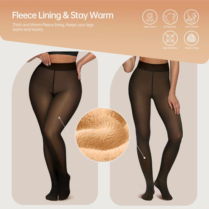 🍂The Original Magic Fleece Lined Leggings Sheer Fake Translucent Pantyhose