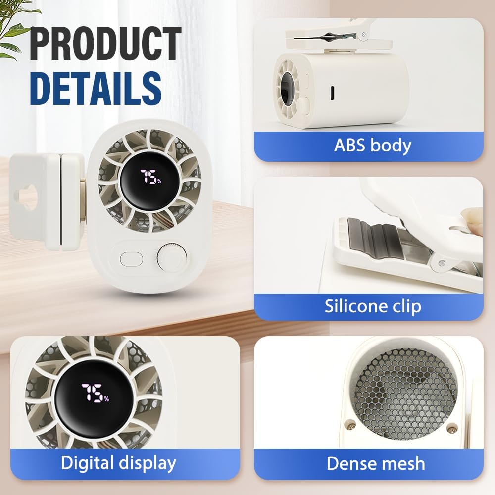 ❄️Portable Adjustable Clip-On Mini Fan