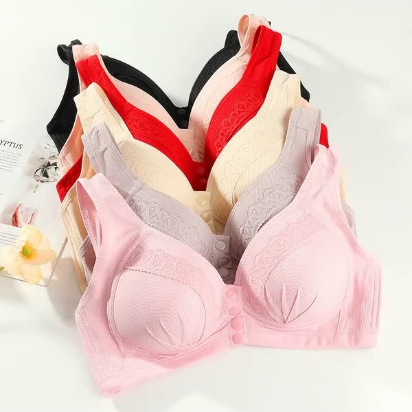 🌸Hot Sale 50% OFF🎁2025 Front Button Breathable Skin-Friendly Cotton Bra