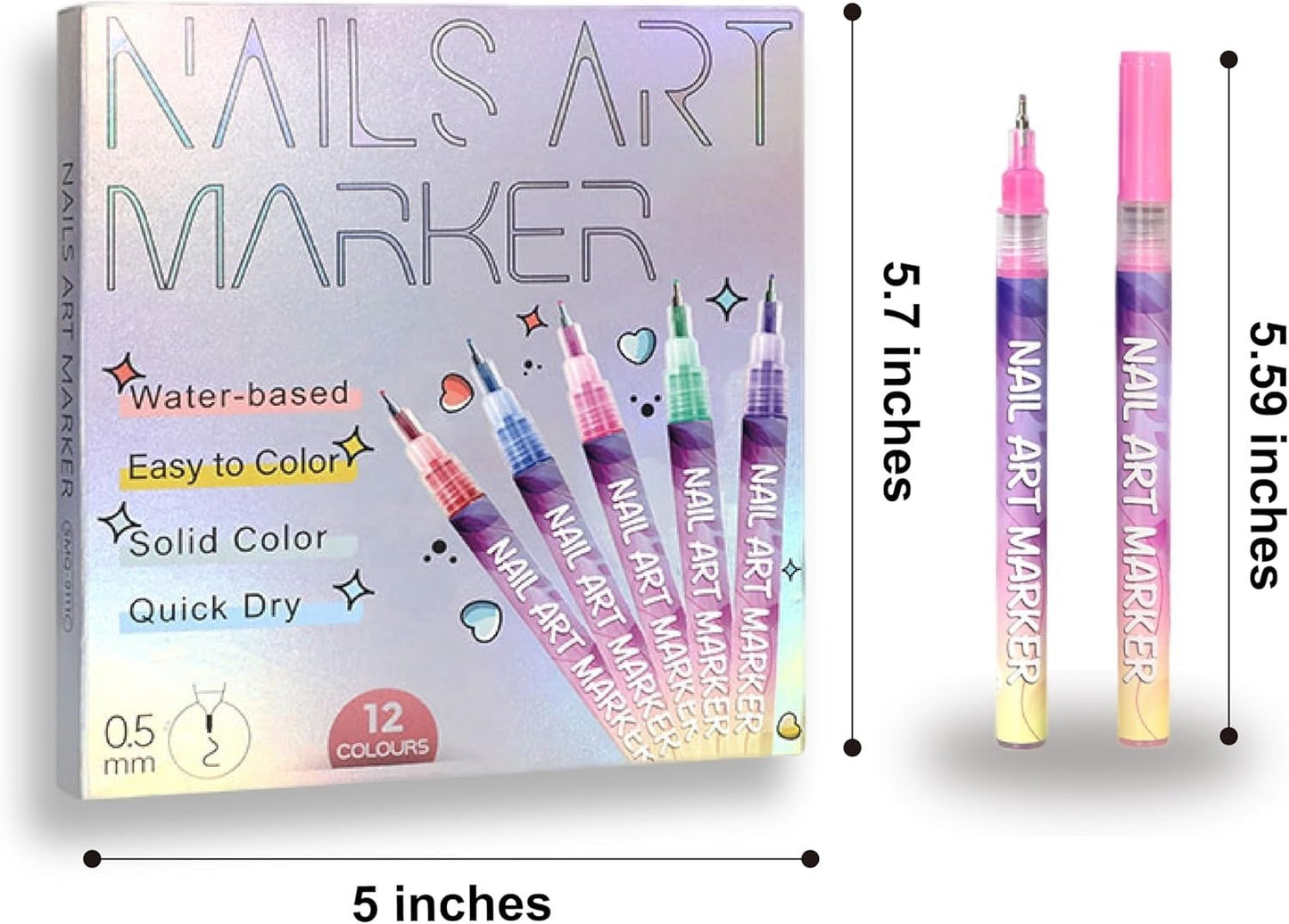 🎁LAST WEEK SPECIAL PRICE: £9.99!!⏳12 Colors Nail Art Pens Set🎨💅