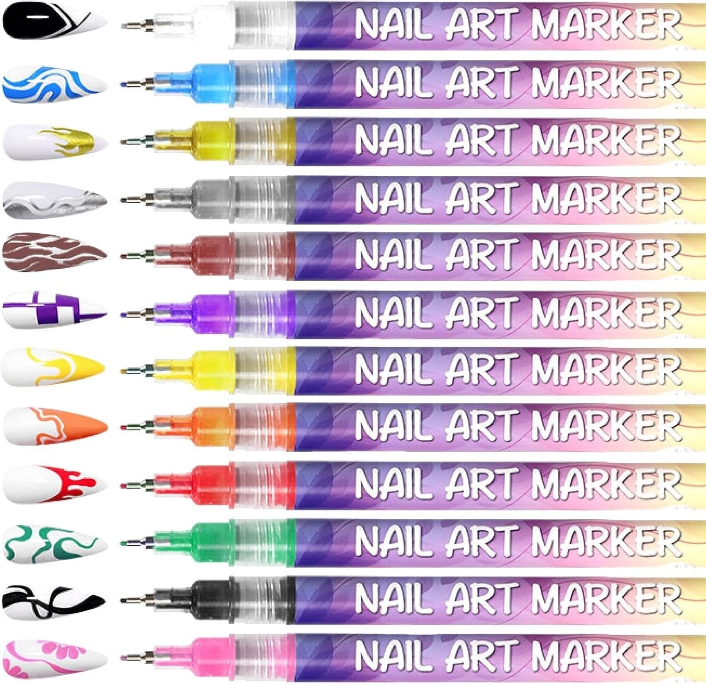 🎁LAST WEEK SPECIAL PRICE: £9.99!!⏳12 Colors Nail Art Pens Set🎨💅
