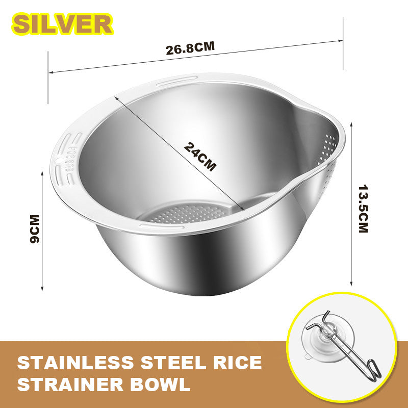 🔥Limited Sale 50% OFF🔥Stainless Steel Rice Strainer Bowl
