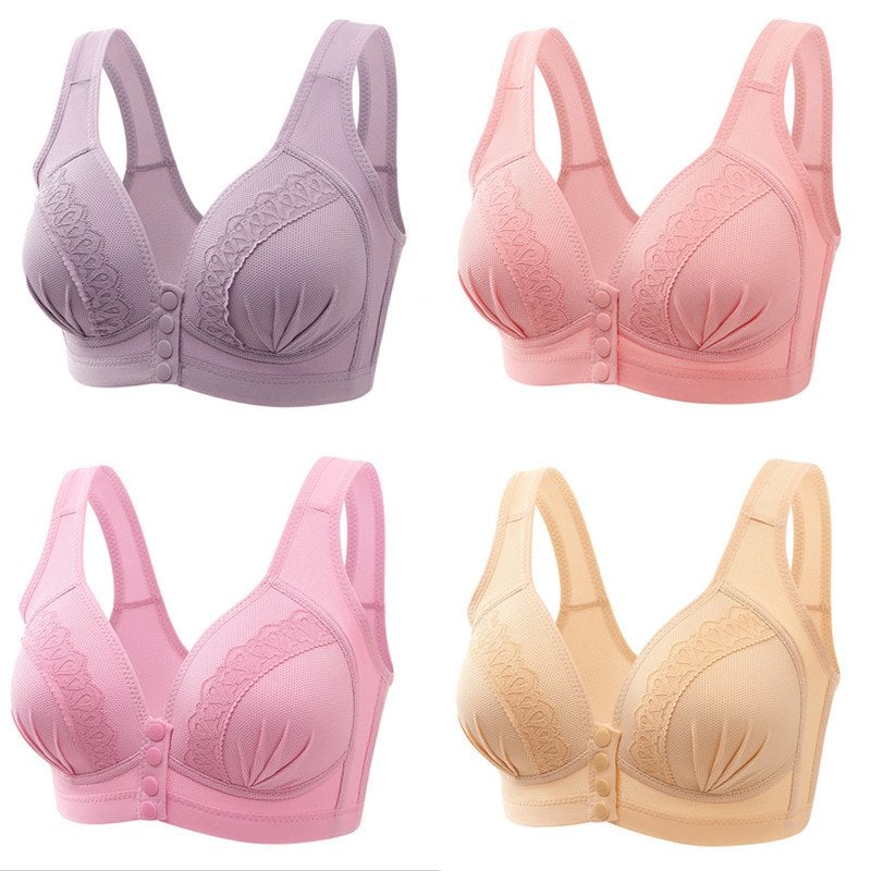 🌸Hot Sale 50% OFF🎁2025 Front Button Breathable Skin-Friendly Cotton Bra