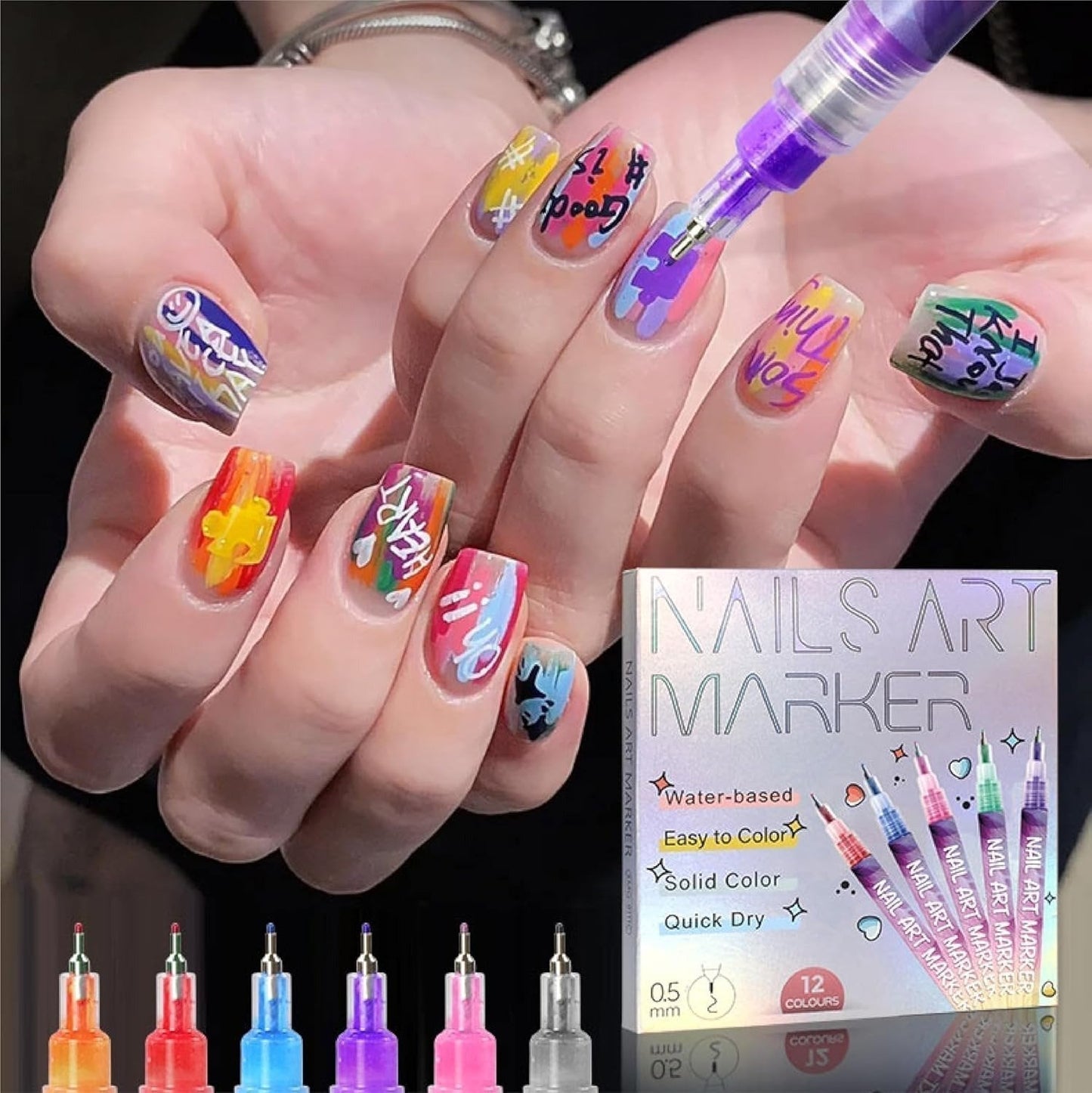 🎁LAST WEEK SPECIAL PRICE: £9.99!!⏳12 Colors Nail Art Pens Set🎨💅