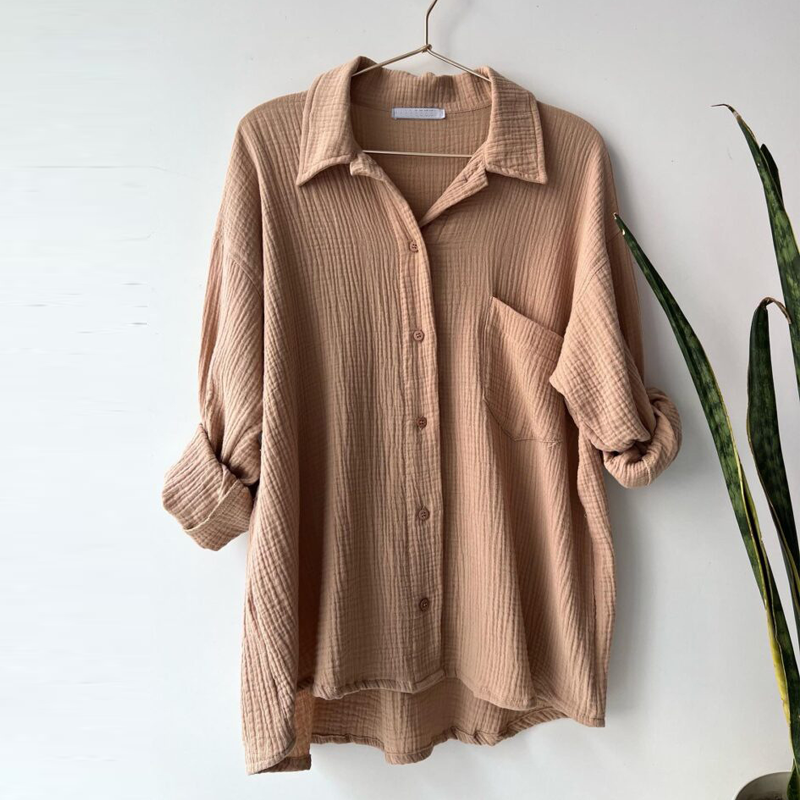 🔥Long Sleeve Solid Color Shirt Shorts Set