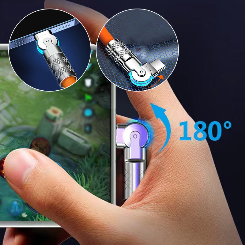 🔥120W 3 in 1 Rotating Elbow Fast Charging Data Cable⚡