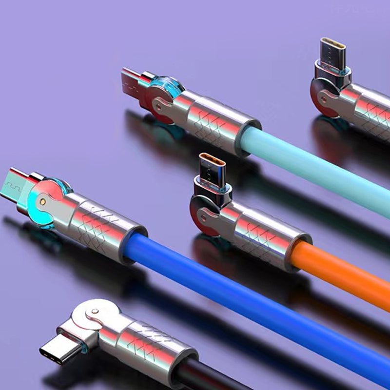 🔥120W 3 in 1 Rotating Elbow Fast Charging Data Cable⚡