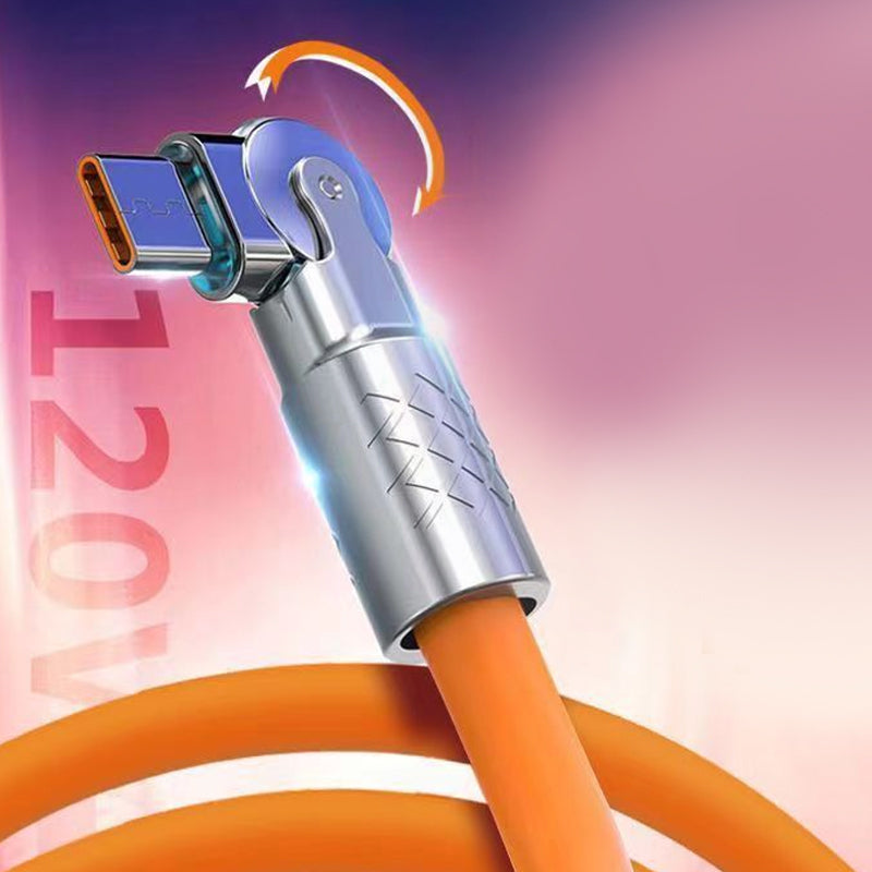🔥120W 3 in 1 Rotating Elbow Fast Charging Data Cable⚡