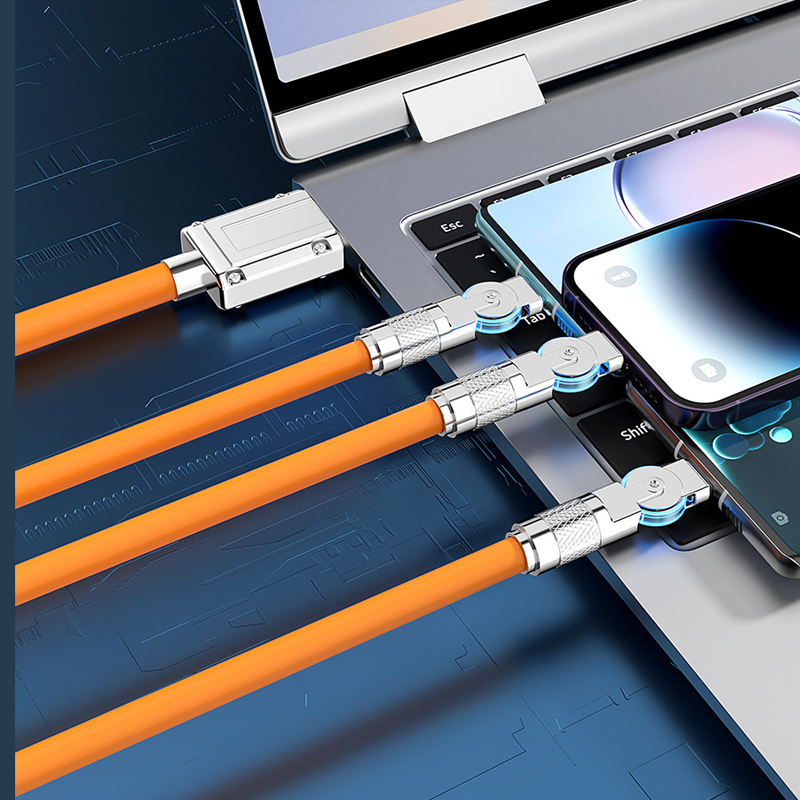 🔥120W 3 in 1 Rotating Elbow Fast Charging Data Cable⚡
