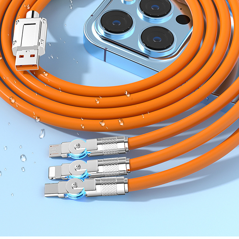 🔥120W 3 in 1 Rotating Elbow Fast Charging Data Cable⚡