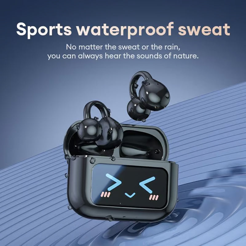 🎧🔥2025 HOT SALE🔥Bone Conduction Wireless Bluetooth Ear Clip Earphones with Touch Screen