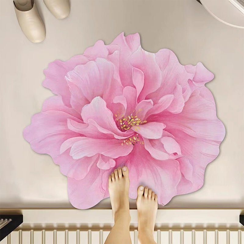 Strong Water-Absorbent Floral Diatomaceous Earth Floor Mat
