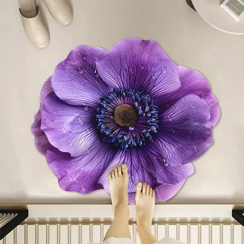 Strong Water-Absorbent Floral Diatomaceous Earth Floor Mat