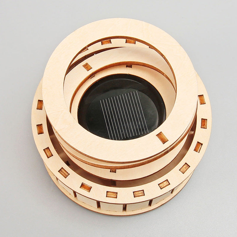 ⚡2025 new hot sale🔥Solar Powered Rotating Double Ring Wooden Puzzle Toy