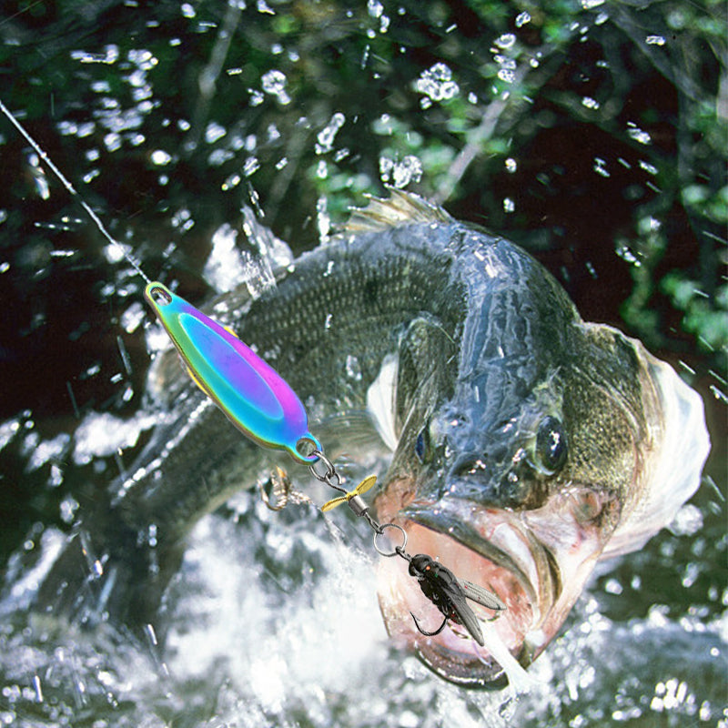 🎣Innovative design - metal propeller fly false bait hook💪
