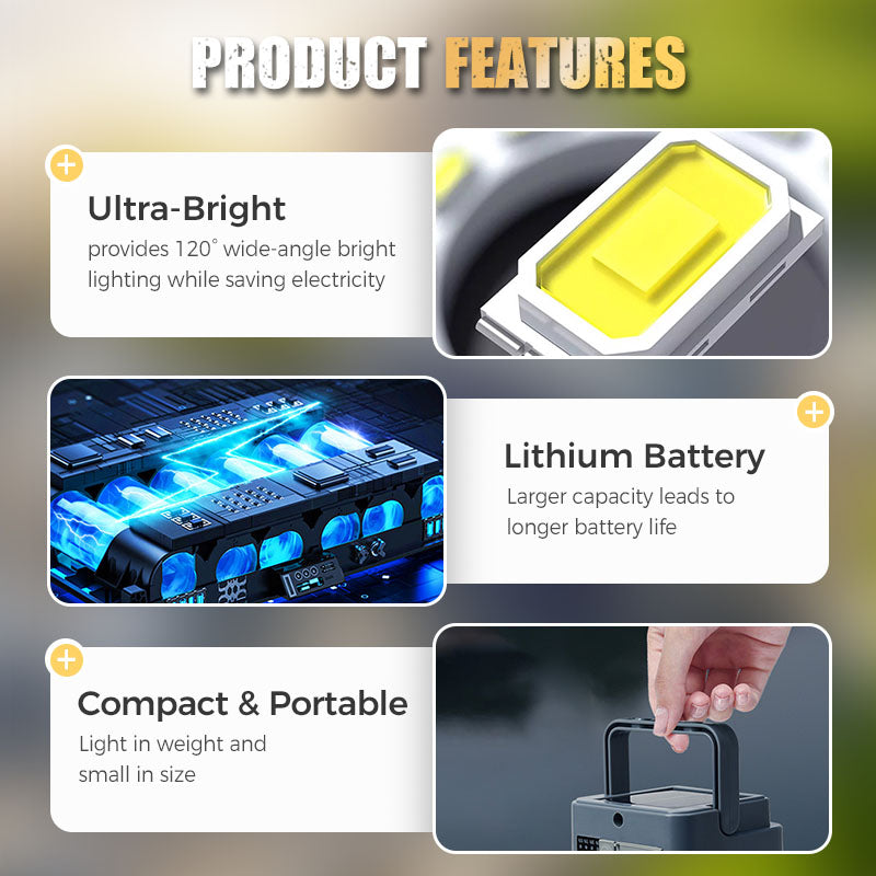 🏆Portable & Waterproof Solar-Powered Camping Light🌞🏕️