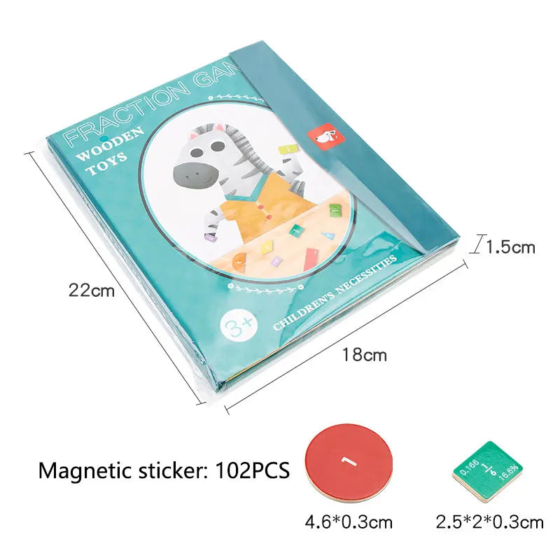 🔥LAST DAY SALE 49% OFF🏅Montessori Magnetic Book Fraction Puzzle