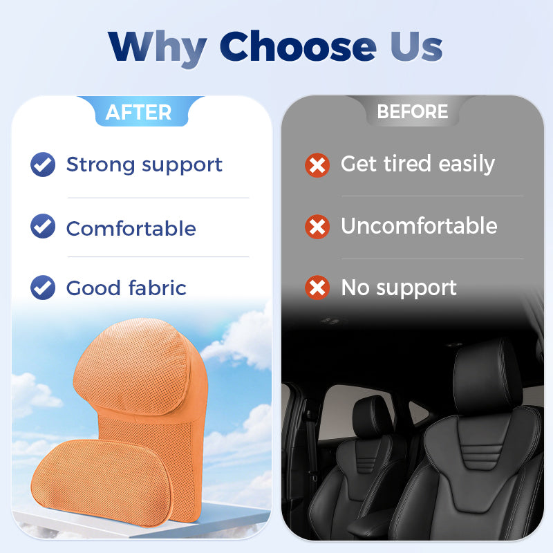 Comfortable Car Headrest & Lumbar Pillow