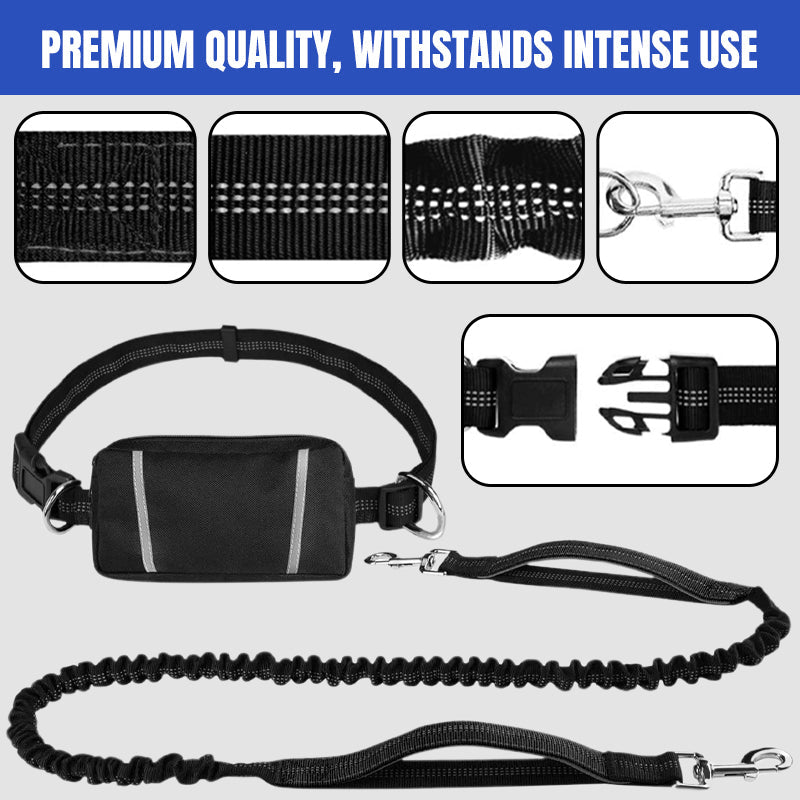 Adjustable Hands-Free Dog Lead with Waist Bag