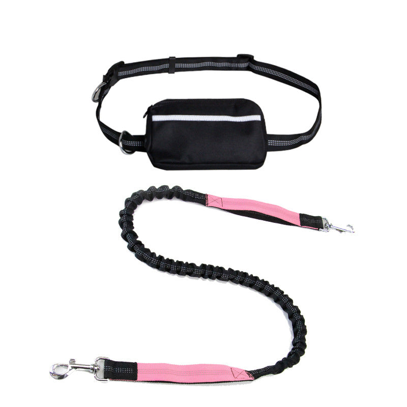 Adjustable Hands-Free Dog Lead with Waist Bag