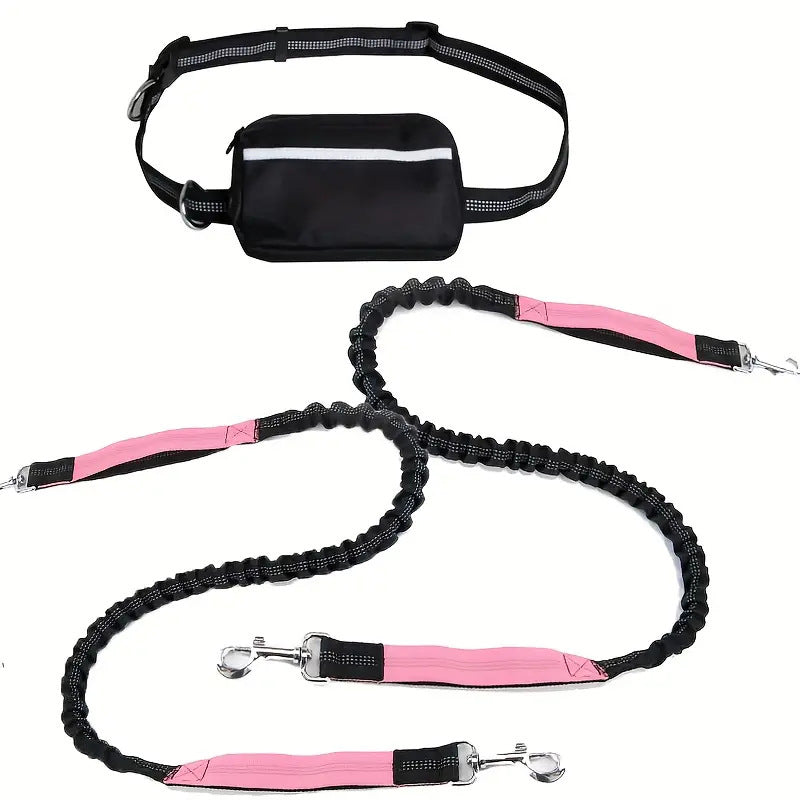 Adjustable Hands-Free Dog Lead with Waist Bag