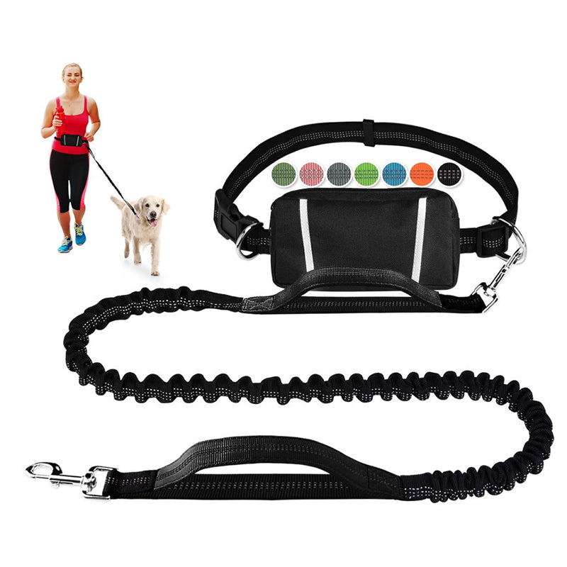 Adjustable Hands-Free Dog Lead with Waist Bag