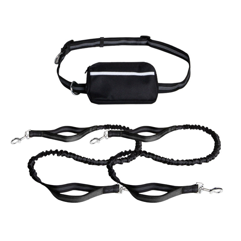 Adjustable Hands-Free Dog Lead with Waist Bag