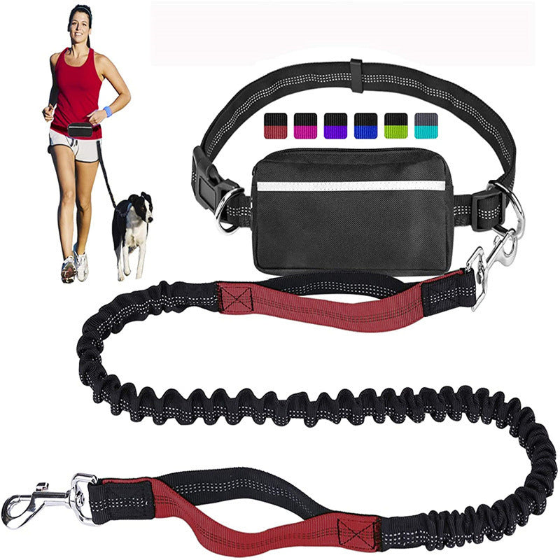 Adjustable Hands-Free Dog Lead with Waist Bag
