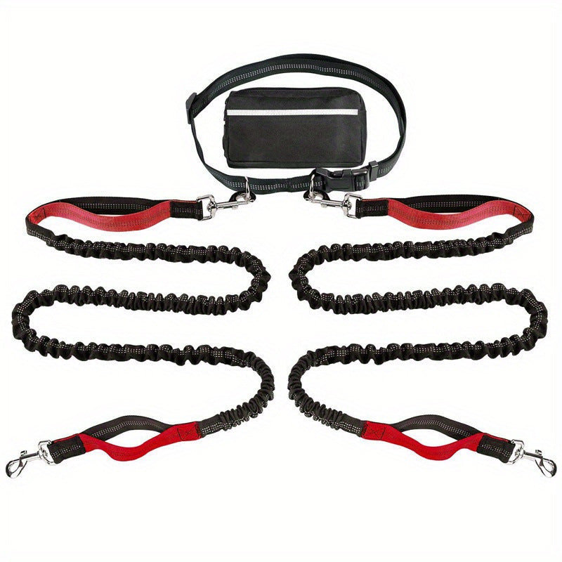 Adjustable Hands-Free Dog Lead with Waist Bag