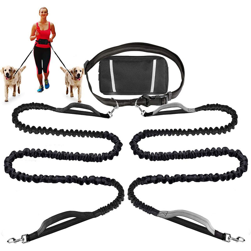 Adjustable Hands-Free Dog Lead with Waist Bag