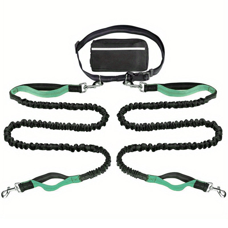 Adjustable Hands-Free Dog Lead with Waist Bag