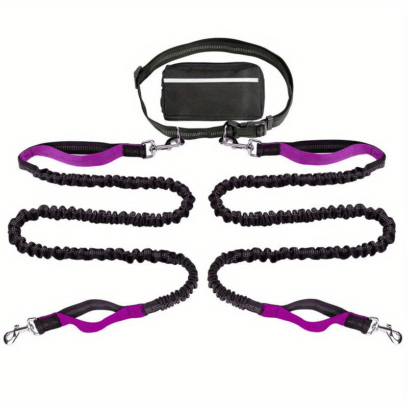 Adjustable Hands-Free Dog Lead with Waist Bag