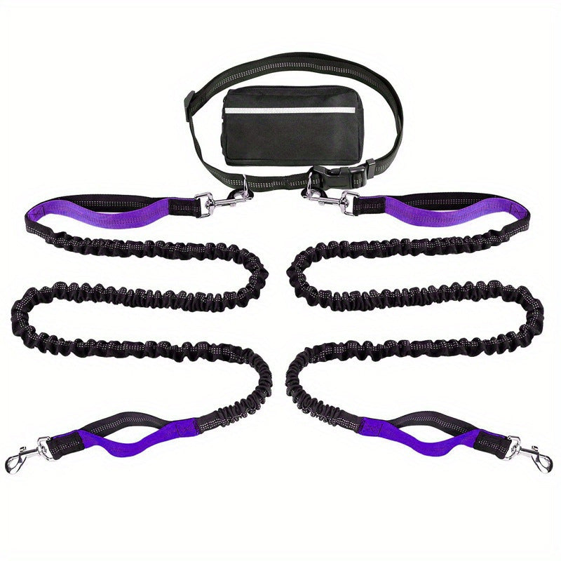 Adjustable Hands-Free Dog Lead with Waist Bag
