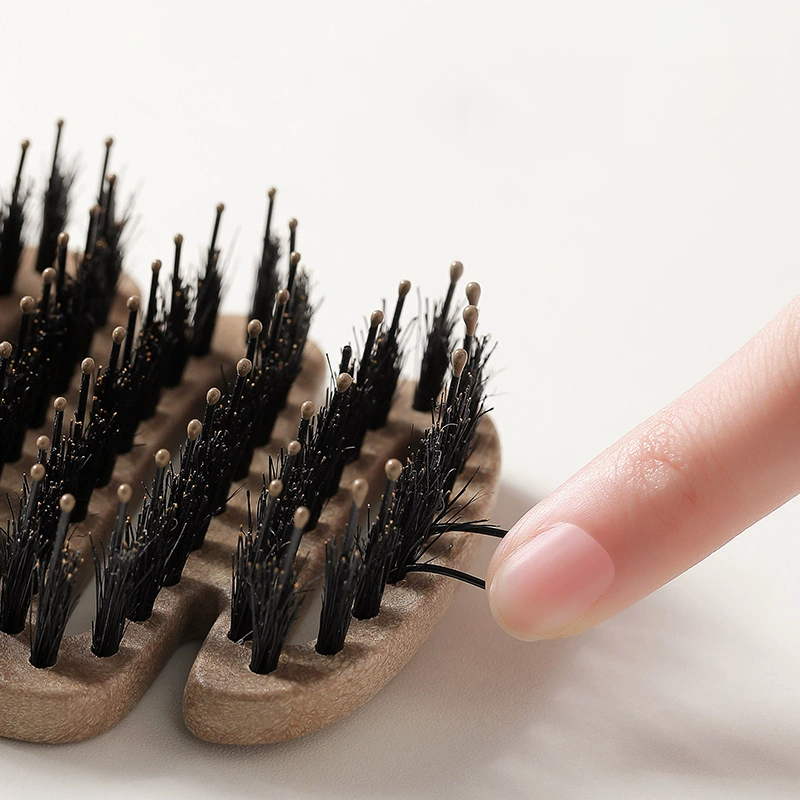 Boar Bristles Hair Brush With Curved Design(50% OFF)