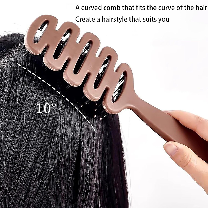 Boar Bristles Hair Brush With Curved Design(50% OFF)