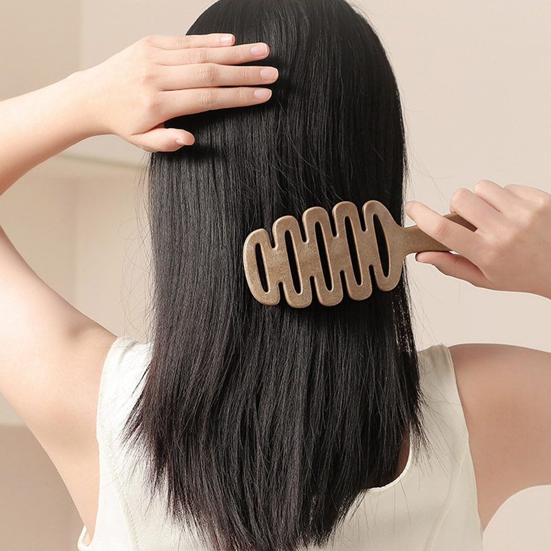 Boar Bristles Hair Brush With Curved Design(50% OFF)