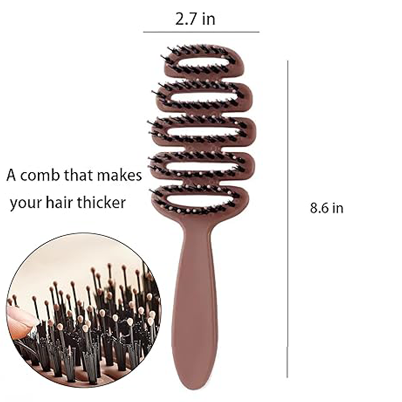 Boar Bristles Hair Brush With Curved Design(50% OFF)