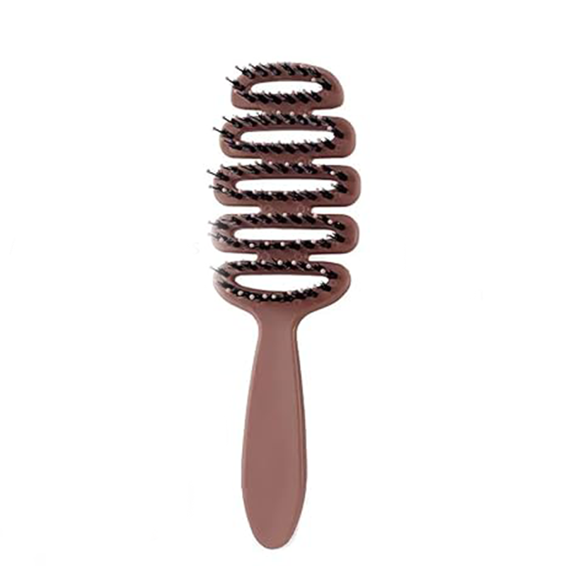 Boar Bristles Hair Brush With Curved Design(50% OFF)