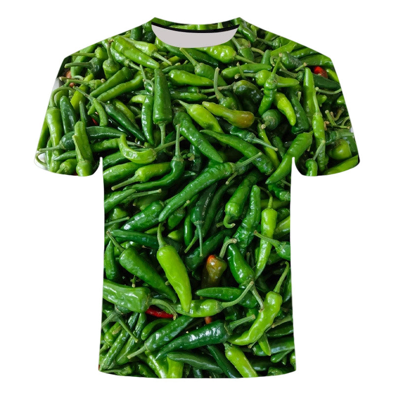 Spicy & Stylish Chili Print T-Shirt