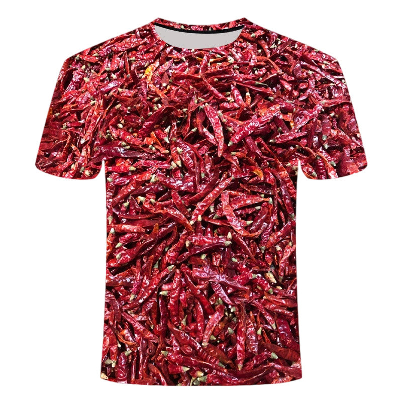 Spicy & Stylish Chili Print T-Shirt