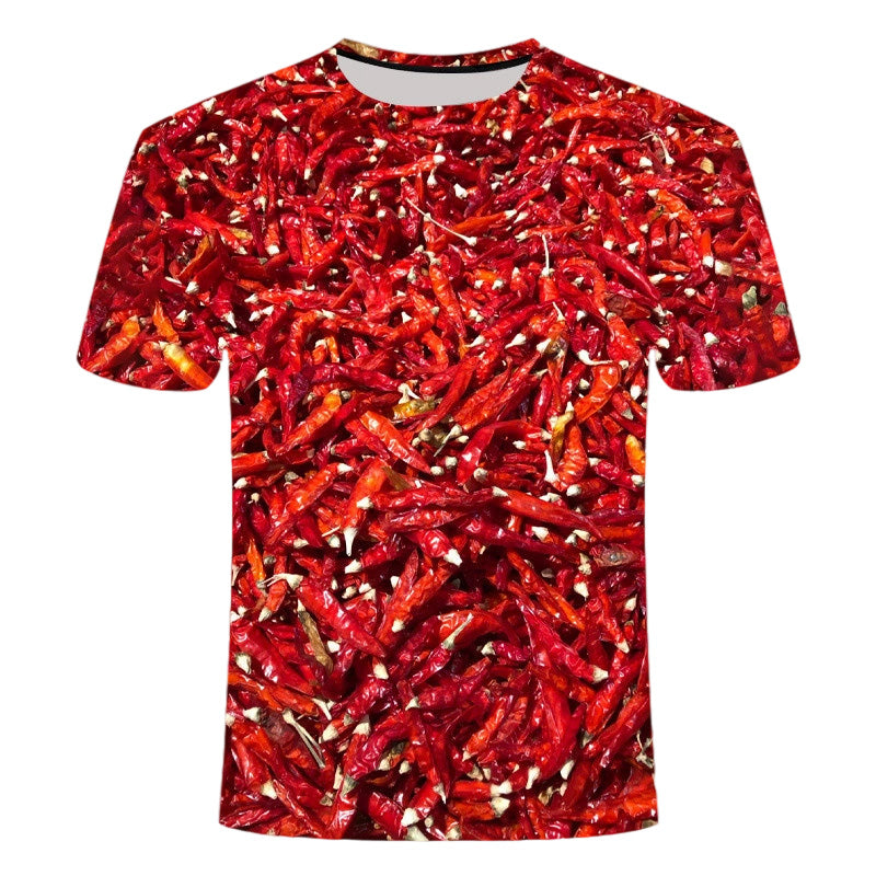 Spicy & Stylish Chili Print T-Shirt