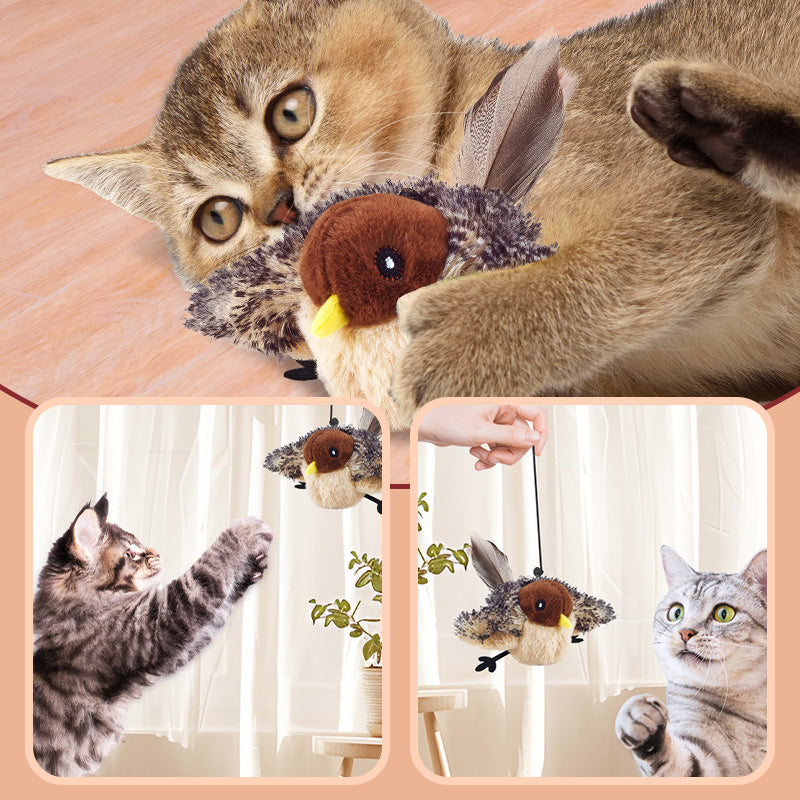 Fun Simulation Bird-Style Cat Toy with Intelligent Touch Sensor Sound