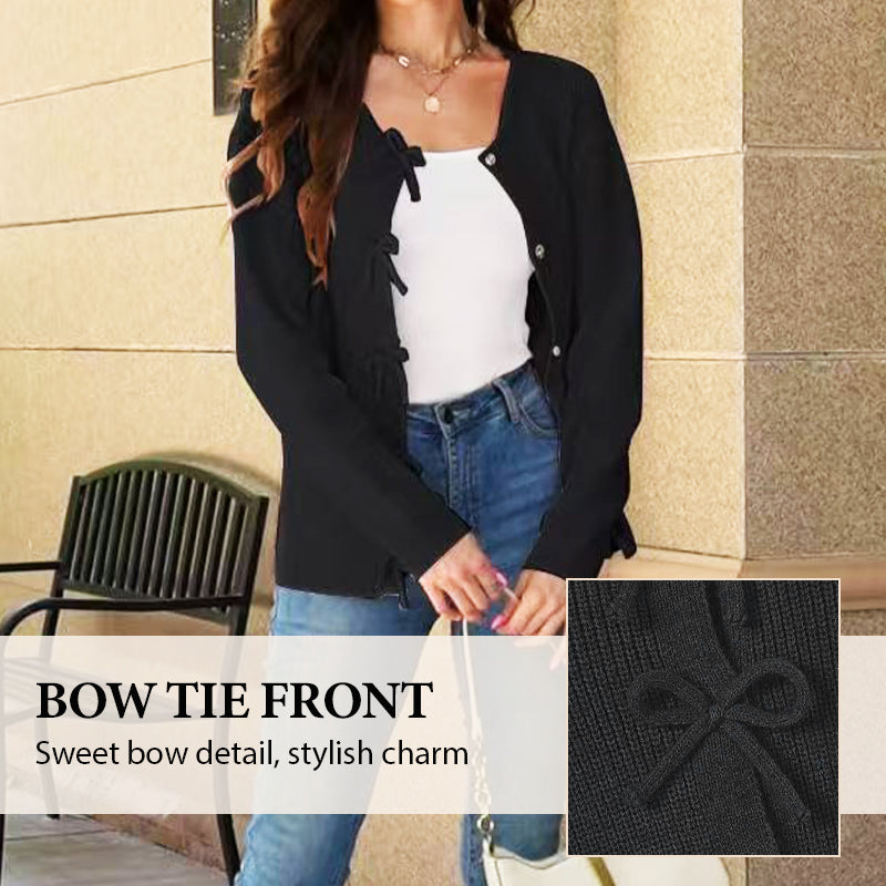 Women's Sweet & Soft Bow Knit Cardigan