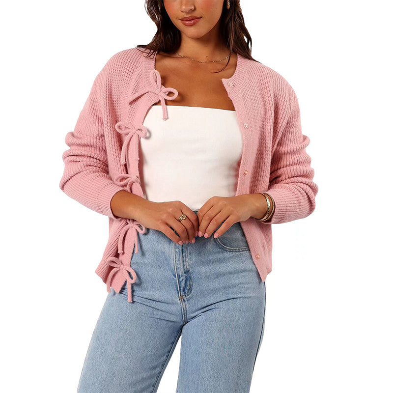Women's Sweet & Soft Bow Knit Cardigan