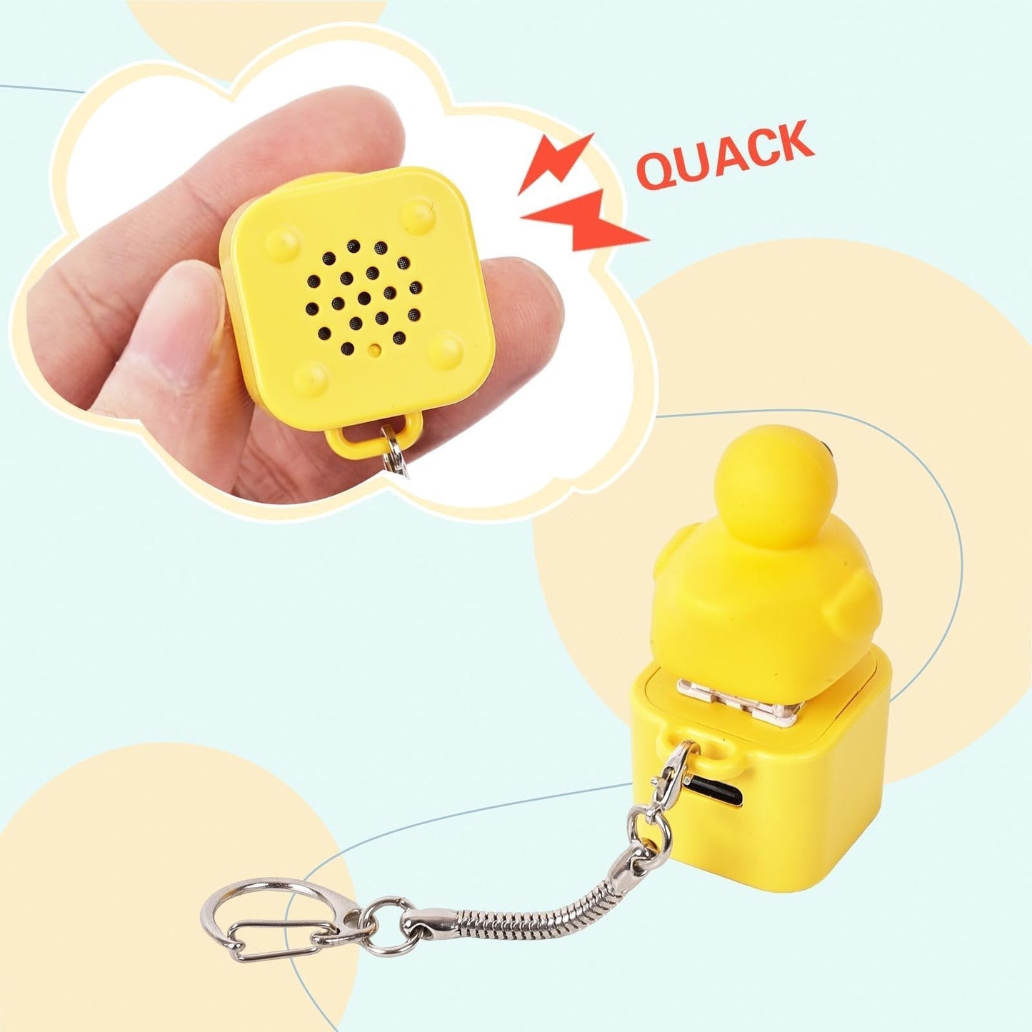 🔥HOT SALE-UP TO 50% Off🔥Frog Croaking Fidget Toy - Rechargeable Frog Croaking Keychain, Frog Croaking Stress Reliever with Colorful Lights, Fun & Portable Anxiety Relief Toy