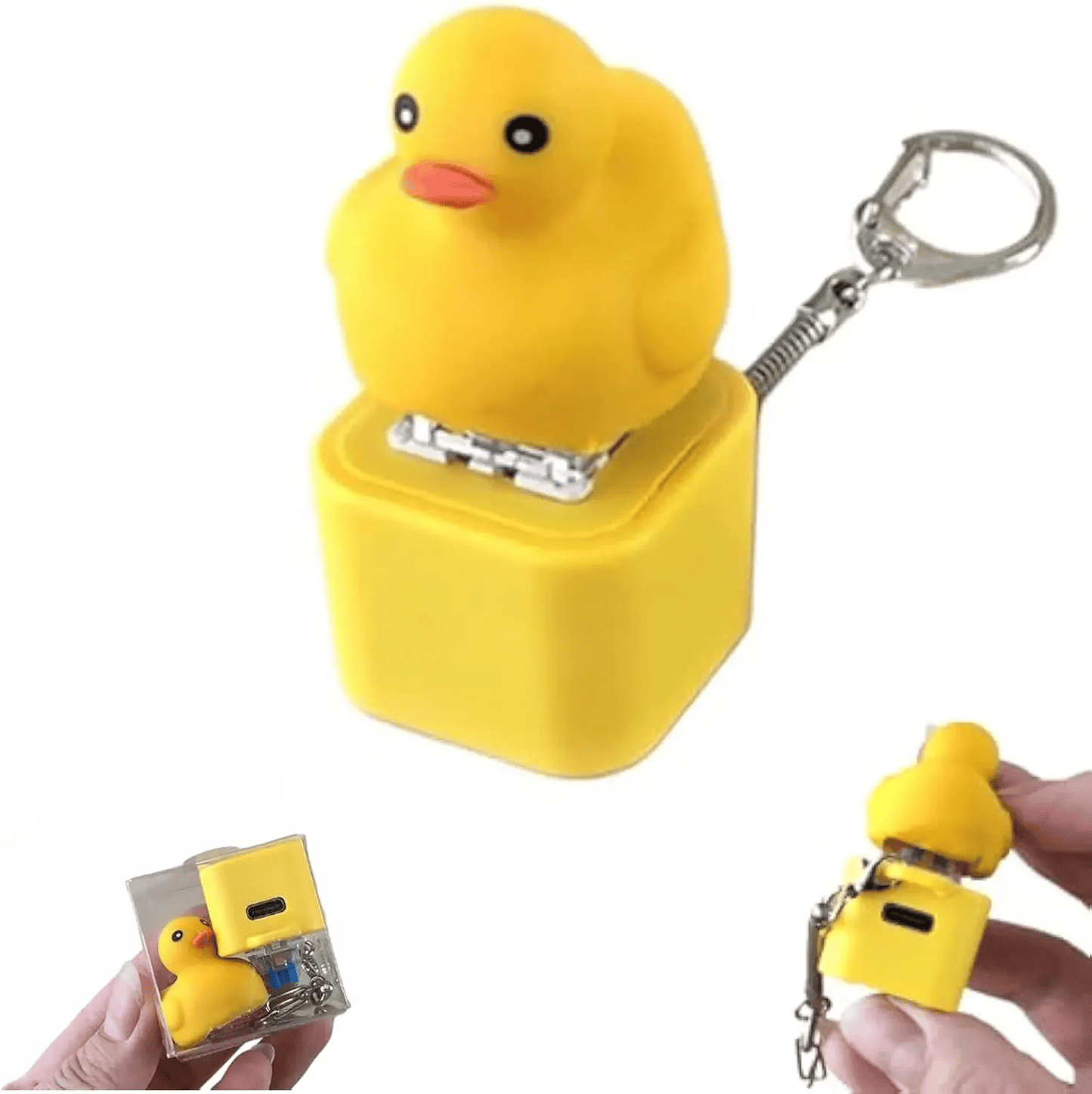 🔥HOT SALE-UP TO 50% Off🔥Frog Croaking Fidget Toy - Rechargeable Frog Croaking Keychain, Frog Croaking Stress Reliever with Colorful Lights, Fun & Portable Anxiety Relief Toy