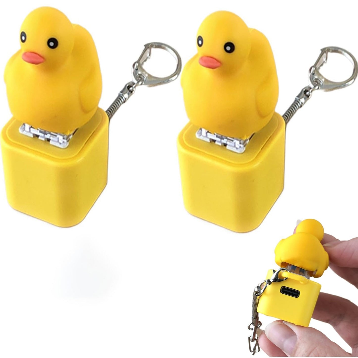🔥HOT SALE-UP TO 50% Off🔥Frog Croaking Fidget Toy - Rechargeable Frog Croaking Keychain, Frog Croaking Stress Reliever with Colorful Lights, Fun & Portable Anxiety Relief Toy